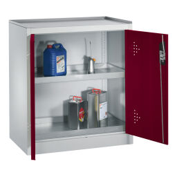 Cabinet occasional cabinets with 2 perforated hinged door and 2 retention basins