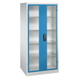 Cabinet material cabinet with viewing windows in 2 hinged doors and 4 floors.  W: 930, D: 600, H: 1950 (mm). Article code: 578922055-LW
