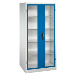 Cabinet material cabinet with viewing windows in 2 hinged doors and 4 floors.  W: 930, D: 600, H: 1950 (mm). Article code: 578922055-DW
