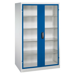 Cabinet material cabinet with viewing windows in 2 hinged doors and 4 floors.  W: 1200, D: 600, H: 1950 (mm). Article code: 578932055-DW