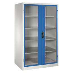 Cabinet material cabinet with viewing windows in 2 hinged doors and 4 floors.  W: 1200, D: 800, H: 1950 (mm). Article code: 578934055-DW