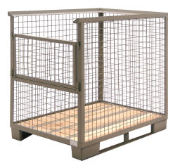 Mesh Stillages fixed construction stackable 1 flap at 1 short side Custom built.  L: 1240, W: 835, H: 970 (mm). Article code: 99-842-003