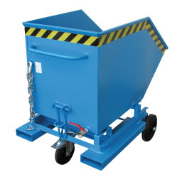 Tilting container automatic tilting container on wheels