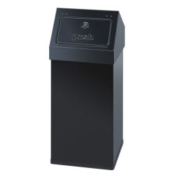 Waste bin waste and cleaning metal waste bin with push-lid