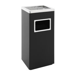 Ashtray and litter bin waste and cleaning with galvanized inner tray