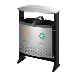 Outdoor waste bins Waste and cleaning steel waste pin with galvanized inner tray Article arrangement:  New.  L: 720, W: 405, H: 1000 (mm). Article code: 95-31650392