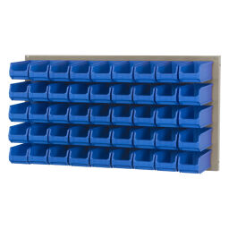Storage bin plastic wall panel incl. 45 warehouse containers 38-fpom-20-w