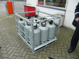 Gasflaschenlagerung Stahlflaschenpalette für 12 Gasflaschen