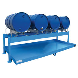 Auffangwanne Stahl Auffangwanne Auffangbehälter für Fässer für 1-4 200 l Fässer.  L: 2900, B: 1300, H: 735 (mm). Artikelcode: 40FAS-4