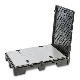 Pallet stacking frames palletbox 1 flap at 1 long side