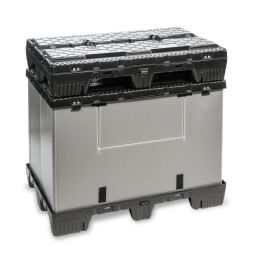 Pallet stacking frames palletbox 1 flap at 1 long side