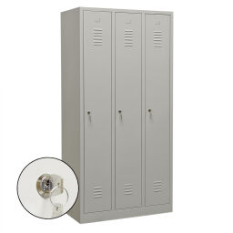 Cabinet locker cabinet 3 doors (cylinder lock).  W: 890, D: 500, H: 1800 (mm). Article code: 45-ML43-CS