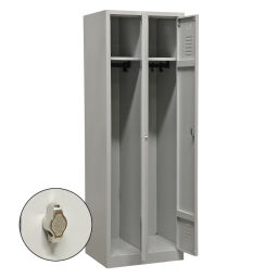 Cabinet locker cabinet 2 doors (padlock) on pedestal .  W: 600, D: 500, H: 1900 (mm). Article code: 45-WRC2-P-HS