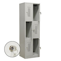 Cabinet locker cabinet 6 doors (cylinder lock).  W: 600, D: 500, H: 1950 (mm). Article code: 45-WRC26-CS