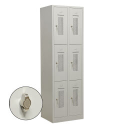 Cabinet locker cabinet 6 doors (padlock).  W: 600, D: 500, H: 1950 (mm). Article code: 45-WRC26-HS