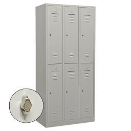 Cabinet locker cabinet 6 doors (padlock).  W: 890, D: 500, H: 1950 (mm). Article code: 45-WRC36-HS