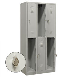 Cabinet locker cabinet 6 doors (padlock).  W: 890, D: 500, H: 1950 (mm). Article code: 45-WRC36-HS