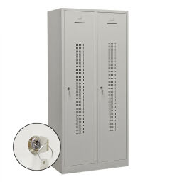 Schrank schließfachschrank 2 Türen (Zylinderschloss).  B: 800, T: 500, H: 1800 (mm). Artikelcode: 45-WRD2-CS