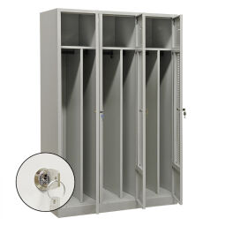 Cabinet locker cabinet 3 doors (cylinder lock).  W: 1200, D: 500, H: 1800 (mm). Article code: 45-WRD3-CS