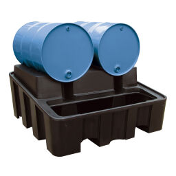 Plastic trays Retention Basin receptacle for drum for 2 x 200 l drums.  L: 1350, W: 1380, H: 640 (mm). Article code: 48-8674