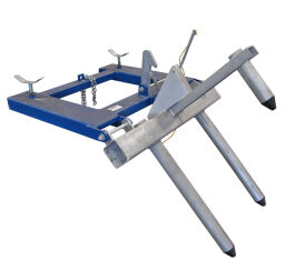 Drum Handling Equipment drum gripper for 1x 200 l drum used.  L: 1100, W: 1770, H: 705 (mm). Article code: 99-4813GB