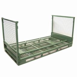 Mesh stillages stackable and foldable 1 side half-height