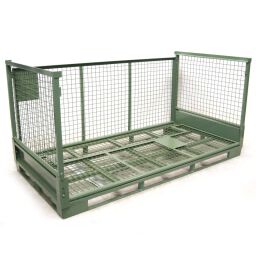 Mesh stillages stackable and foldable 1 side half-height