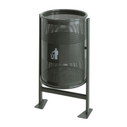Outdoor waste bins waste and cleaning steel waste pin walls perforated / floor closed