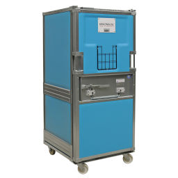 Thermocontainer Rollbehälter Thermo-Rollwagen feste Konstruktion.  L: 735, B: 825, H: 1770 (mm). Artikelcode: 52A-580N