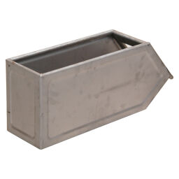 Storage bin steel with grip opening 4 closed walls