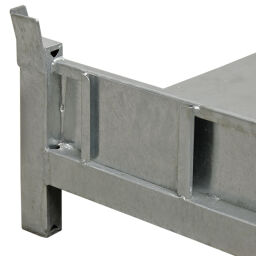 Caisse palette métallique construction robuste bac empilable 2 parois latérale ,ouvert Sur mesure.  L: 1164, L: 1150, H: 400 (mm). Code d’article: 99-7282