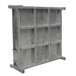 Stacking box steel fixed construction stacking box 2 open side walls Custom built.  L: 1164, W: 1150, H: 400 (mm). Article code: 99-7282