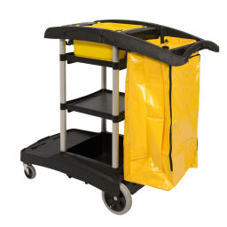 Cleaning trolleys Waste and cleaning cleaning trolley complete with accessories.  L: 1264, W: 559, H: 1118 (mm). Article code: 95-76180572