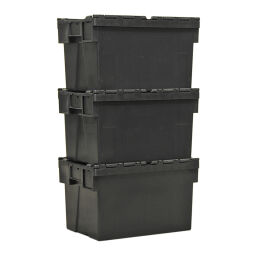 Stapelboxen Kunststoff schachtel- und stapelbar mit 2-teiligem Deckel Typ:  schachtel- und stapelbar.  L: 600, B: 400, H: 310 (mm). Artikelcode: 99-8496-RC