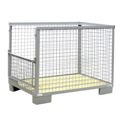 Mesh Stillages fixed construction stackable 1 flap at 1 short side.  L: 1240, W: 835, H: 970 (mm). Article code: 99-842