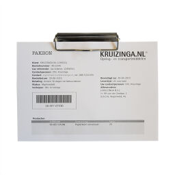 Plastic pocket document holder universal with clamp.  W: 100, H: 30 (mm). Article code: 99-857-STUNI