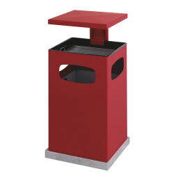 Ashtray and litter bin waste and cleaning with galvanized inner tray