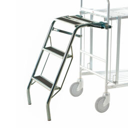 Warehouse trolley accessories stairway / foldable / 2 steps New