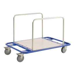 Glass/plate container glass/plate trolley with 5 insertion brackets.  L: 1000, W: 700, H: 690 (mm). Article code: 96-KM839