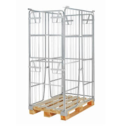 Pallet stacking frames foldable construction stackable 1 flap at 1 short side