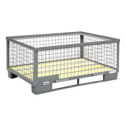 Mesh stillages fixed construction stackable with runners