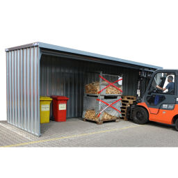 Container Unterstand offene Vorderseite.  L: 3100, B: 2300, H: 2380 (mm). Artikelcode: 99-US10