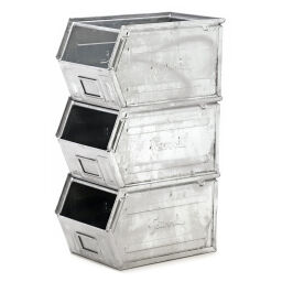 Storage bin steel grip opening