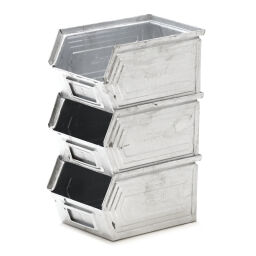 Storage bin steel grip opening