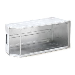 Storage bin steel grip opening