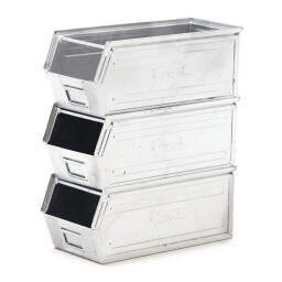Storage bin steel grip opening