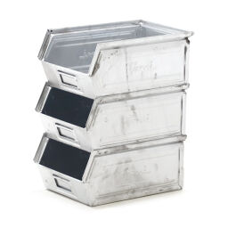 Storage bin steel grip opening