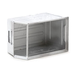 Storage bin steel grip opening