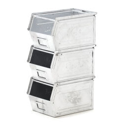 Storage bin steel grip opening
