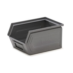 Storage bin steel grip opening